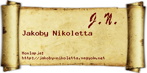 Jakoby Nikoletta névjegykártya