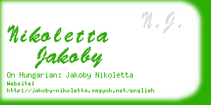 nikoletta jakoby business card